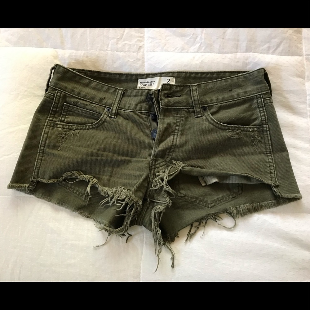 Army Green Abercrombie Jean Shorts